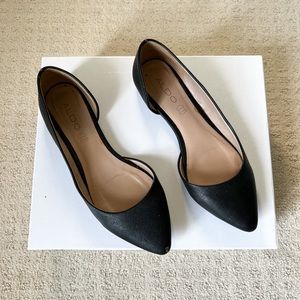 Aldo Black Summer Flat Point Toe Size 7.5